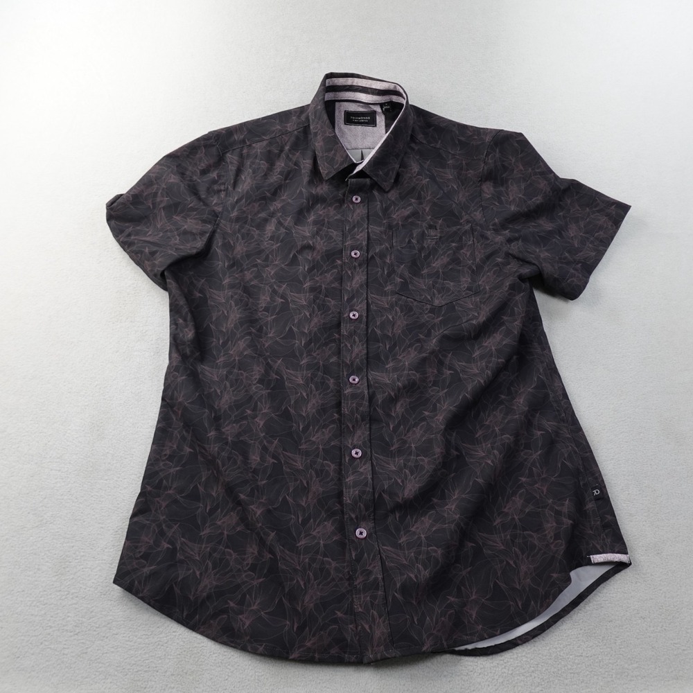7 Diamonds Garden of Light Men's M 4-Way Stretch Short Sleeve Button Up Shirt